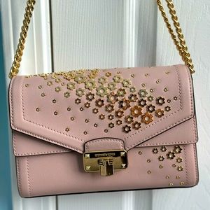 Dusty Rose with gold flower embellishment